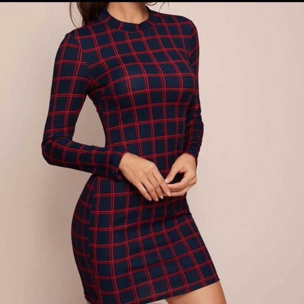 Grid Bodycon Dress